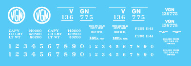 Virginian H21a PRR Lease Hopper Decal Set
