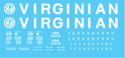 N Scale - Virginian H21a Hopper Decal Set