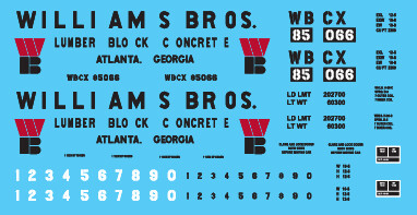 Williams Bros Ortner Hopper Decal Set