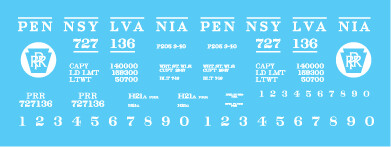 PRR H21a 70t Hopper Circle Keystone Decal Set
