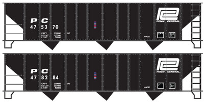 HO Scale - Penn Central H43D Open Hopper Large Logo Decal Set