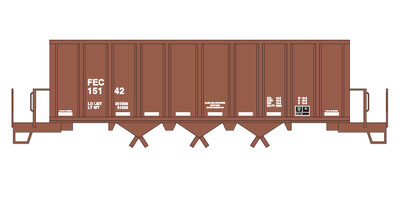 HO Scale - Florida East Coast Ortner Hopper Decal Set