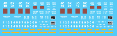 HO Scale - Tealinc Limited Ortner Hopper Decal Set