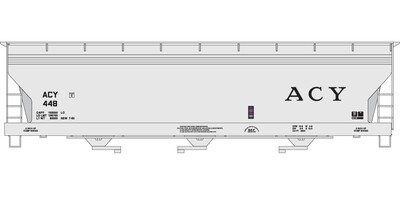 N Scale - ACY 3 Bay Center Flow Covered Hopper Decal Set