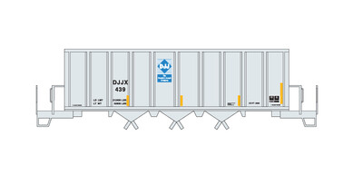 N Scale - DJJX Ortner Open Hopper Decal Set