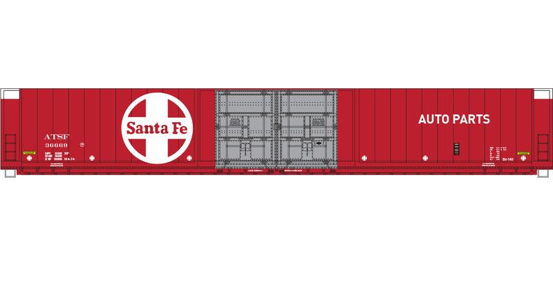N Scale - ATSF 4 Door Auto Parts Box Car Decal Set