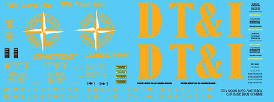 N Scale - DTI 4 Door Auto Parts Box Car Dark Blue Scheme Decal set