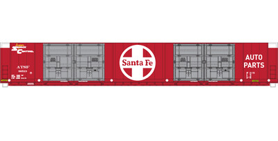 N Scale - ATSF 8 Door Auto Parts Box Car Super Shock Control