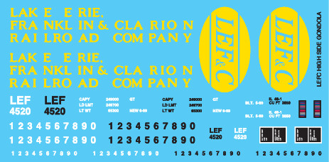 LEF&amp;C High Side Gondola Decal Set