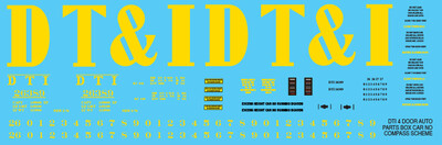 DTI 4 Door Auto Parts Box Car No Compass Scheme Decal Set
