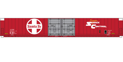 N Scale - ATSF 4 Door Auto Parts Box Car Yellow Super Shock Control Decal