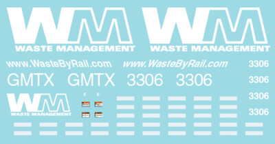 Waste Management GMTX 3306 Locomotive Decal Set