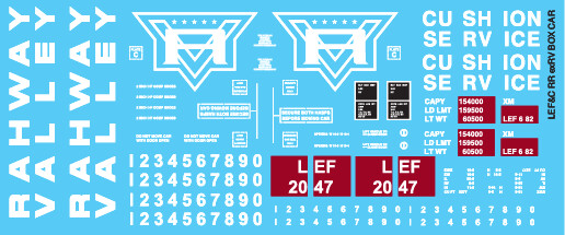 LEF&amp;C ex RV Box Car Decal Set