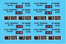 Ore Car Data Decal Set, Scale: HO Scale (1:87), Lettering Color: Black