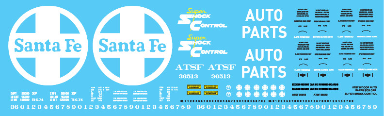 Santa Fe ATSF 8 Door Auto Parts Box Car Super Shock Control