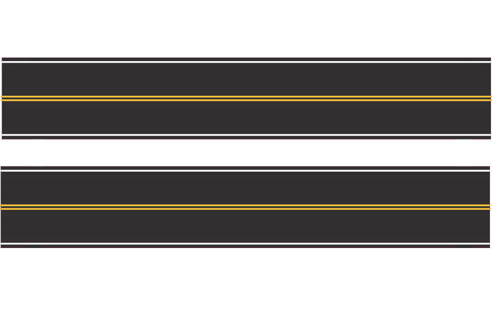 N Scale Easy Streets - Standard Roads, Street Color: Fresh Asphalt, Street Pattern: Straight Section - No Passing (Qty 2)