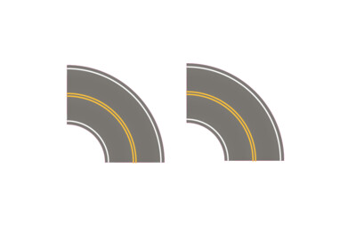 Easy Streets HO - Medium Asphalt-Tight Curve