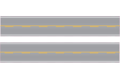 Easy Streets HO - Aged Asphalt-10in Single Passing Section