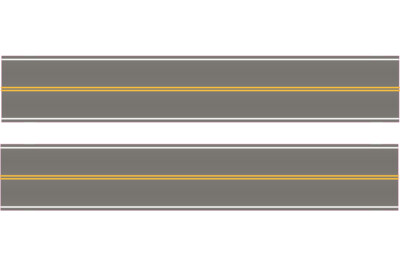 Easy Streets HO - Medium Asphalt-10in No Passing Section