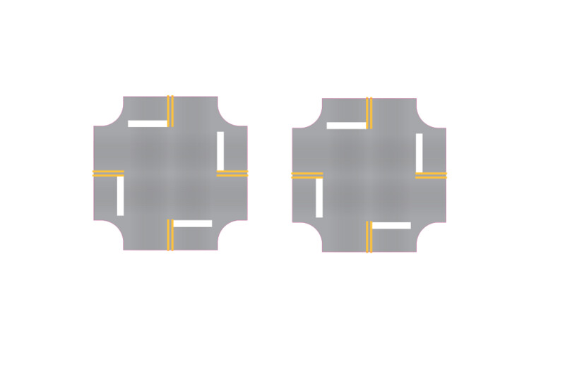 Easy Streets HO - Aged Asphalt-Double Intersection