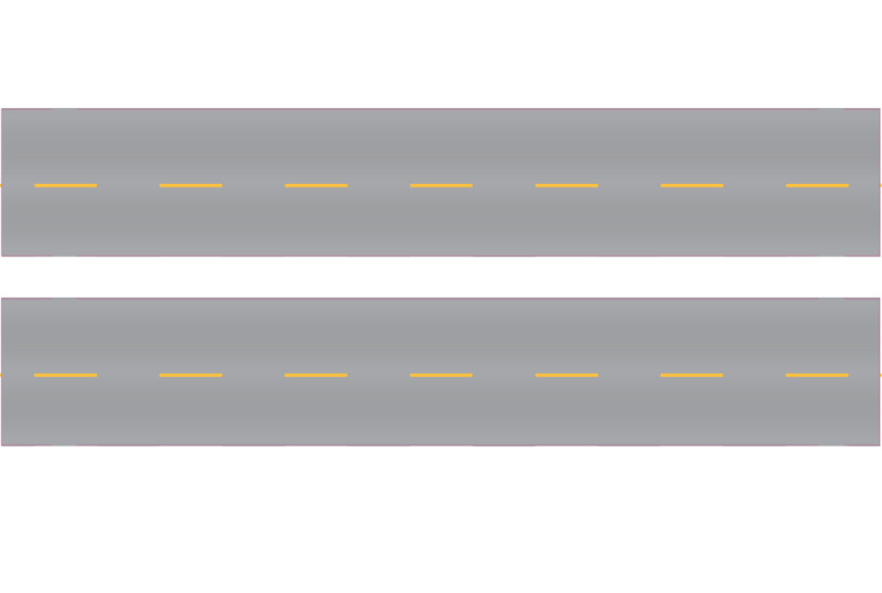 Easy Streets N - Aged Asphalt-10in Double Passing Section No White Lines