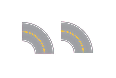 Easy Streets HO - Aged Asphalt-Tight Curve No Passing
