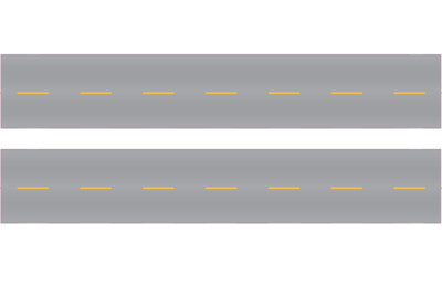 Easy Streets HO - Aged Asphalt-10in Double Passing Section No White Lines