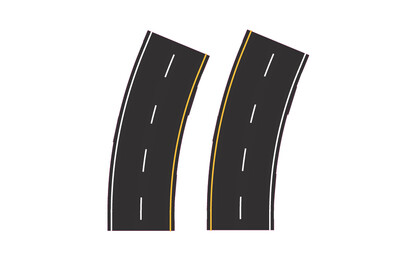 Easy Streets HO - Fresh Asphalt-Broad Curve Interstate