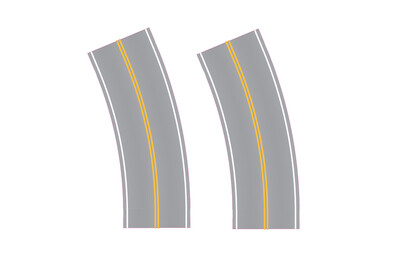 Easy Streets HO - Aged Asphalt-Broad Curve No Passing