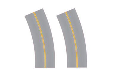 Easy Streets HO - Aged Asphalt-Broad Curve No Passing No White Lines