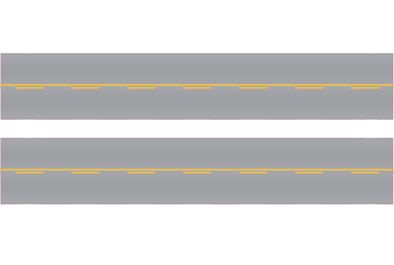Easy Streets N - Aged Asphalt-10in Single Passing Section - No white lines