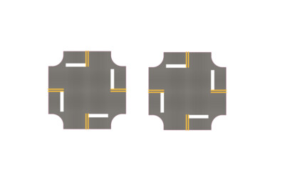 Easy Streets HO - Medium Asphalt-Double Intersection