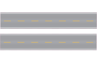Easy Streets HO - Aged Asphalt-10in Double Passing Section