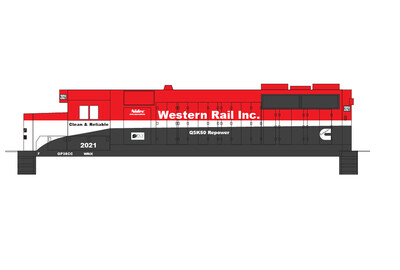 N Scale - Western Rail Inc Cummins GP38CC Locomotive Decals