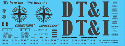 DTI 4 Door Auto Parts Box Car Faded Decal Set