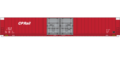 HO Scale - Canadian Pacific (MILW) 4 Door Auto Parts Box Car Red/Sliver