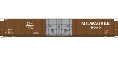 N Scale - Milwaukee Road 4 Door Auto Parts Brown/Silver