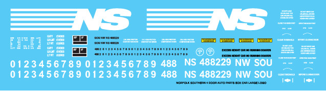 Norfolk Southern 4 Door Auto Parts Box Car Large Logo
