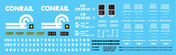 Conrail 8 Door Auto Parts Box Car Medium Logo