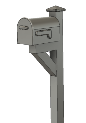 Scenery Detail Parts - Mailbox on Stand (Qty 4) - (HO/N Scales)