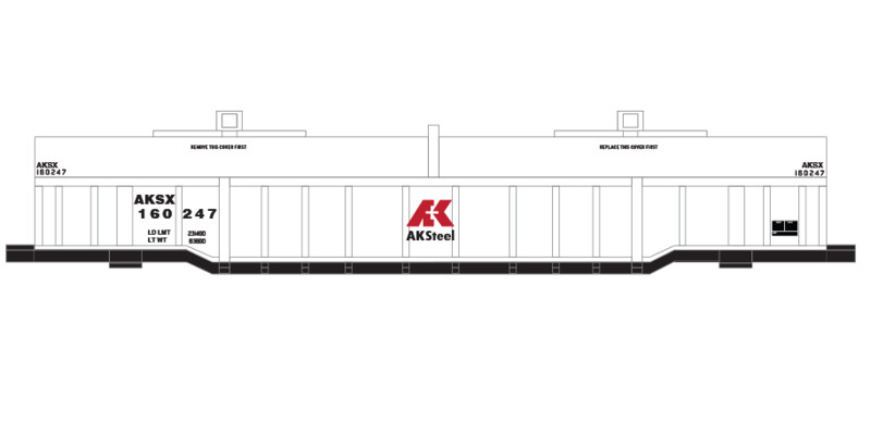 AK Steel Evans Gondola Black Letters Scheme Decals