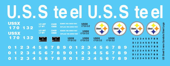 US Steel Evans Gondola Steel Logo Decals
