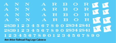 N Scale Ann Arbor Caboose Flag Logo Decals