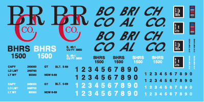 Bobrich Coal Co 1500 series High Side Gondola Decals