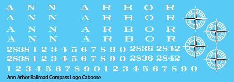 HO Scale - Ann Arbor Caboose Compass Logo Decals