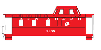 N Scale Ann Arbor Caboose Flag Logo Decals