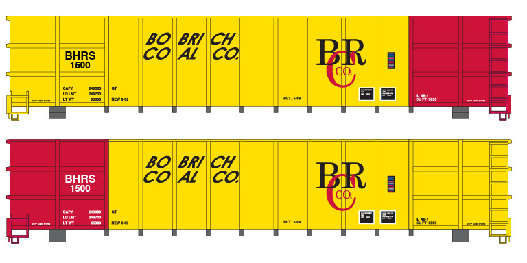 Bobrich Coal Co 1500 series High Side Gondola Decals