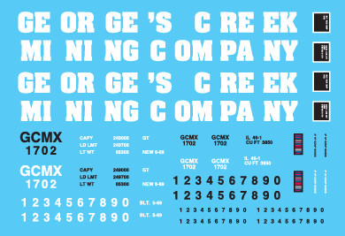 George&#39;s Creek Mining High Side Gondola Decals