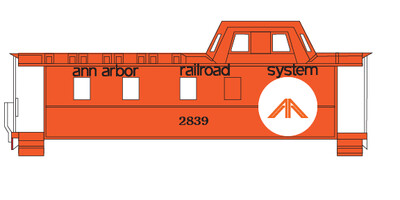 N Scale - Ann Arbor Caboose Faded MDOT Logo Decals