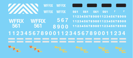 WFRX Lease Small Lettering Locomotive Decal Set